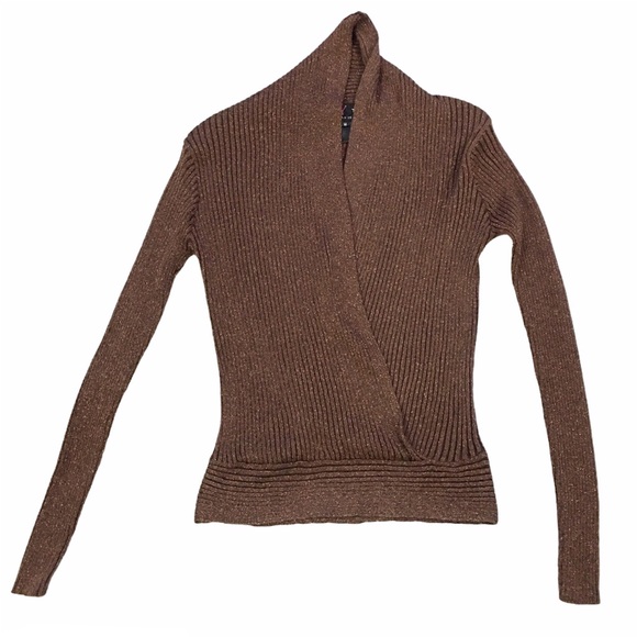 American Jeans wrap front sweater brown medium - Picture 7 of 8